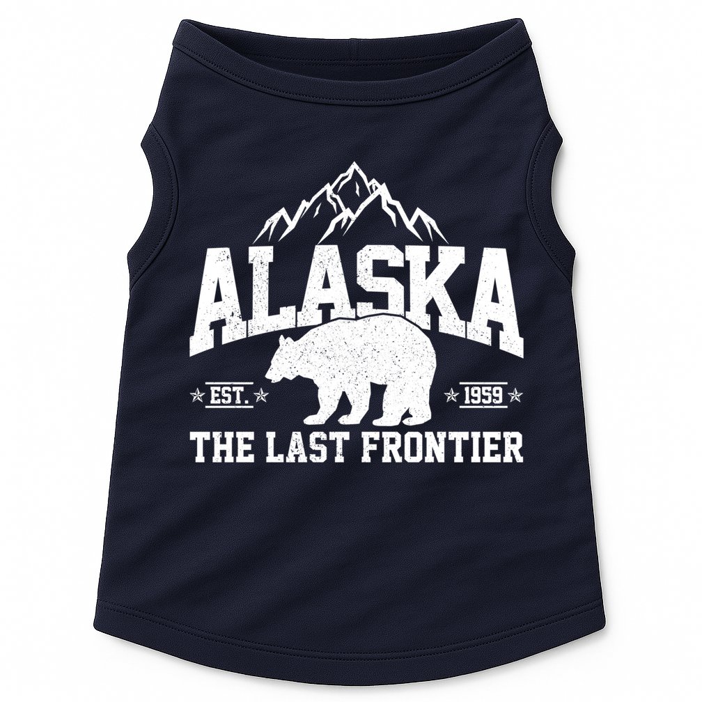 Alaska The Last Frontier EST 1959 Grizzly Bear Mountains Doggie Tank