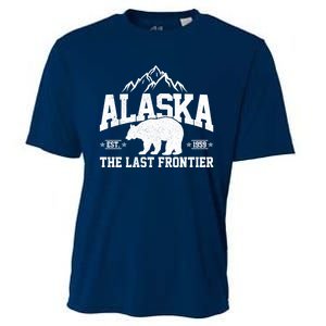 Alaska The Last Frontier EST 1959 Grizzly Bear Mountains Cooling Performance Crew T-Shirt