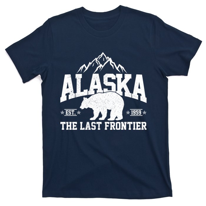 Alaska The Last Frontier EST 1959 Grizzly Bear Mountains T-Shirt