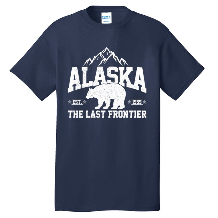 Alaska The Last Frontier EST 1959 Grizzly Bear Mountains Tall T-Shirt