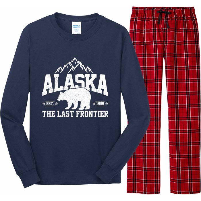 Alaska The Last Frontier EST 1959 Grizzly Bear Mountains Long Sleeve Pajama Set