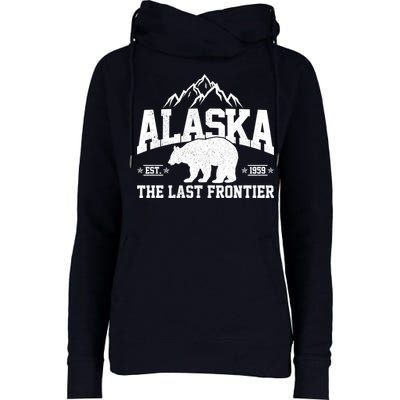 Alaska The Last Frontier EST 1959 Grizzly Bear Mountains Womens Funnel Neck Pullover Hood