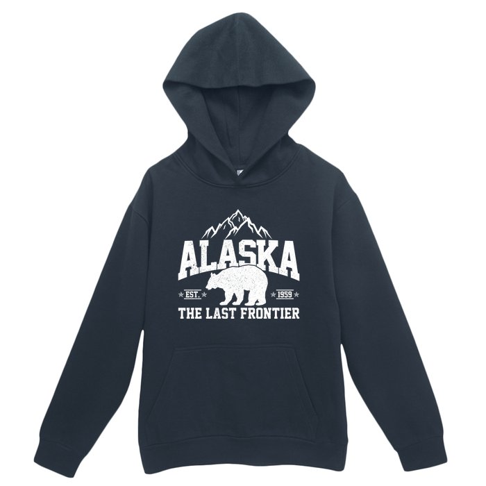 Alaska The Last Frontier EST 1959 Grizzly Bear Mountains Urban Pullover Hoodie