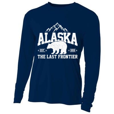 Alaska The Last Frontier EST 1959 Grizzly Bear Mountains Cooling Performance Long Sleeve Crew