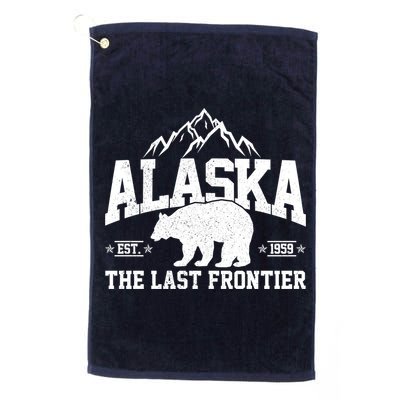 Alaska The Last Frontier EST 1959 Grizzly Bear Mountains Golf Towel