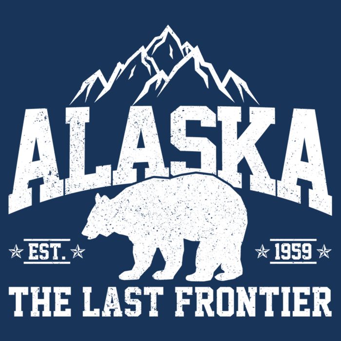 Alaska The Last Frontier EST 1959 Grizzly Bear Mountains Women's Crop Top Tee