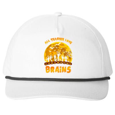 All Teacher Love Brains Snapback Five-Panel Rope Hat