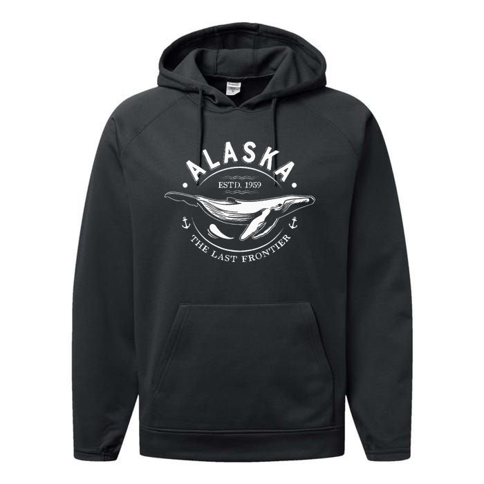 Alaska The Last Frontier Whale Home Cruise Performance Fleece Hoodie