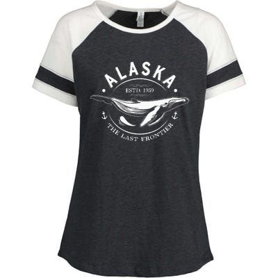 Alaska The Last Frontier Whale Home Cruise Enza Ladies Jersey Colorblock Tee