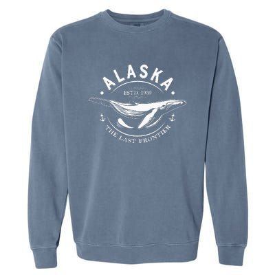 Alaska The Last Frontier Whale Home Cruise Garment-Dyed Sweatshirt