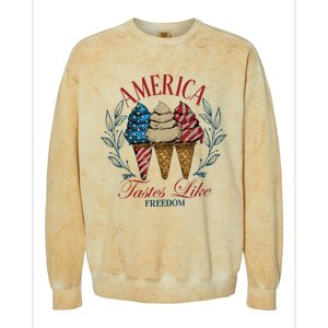 America Tastes Like Freedom America Colorblast Crewneck Sweatshirt