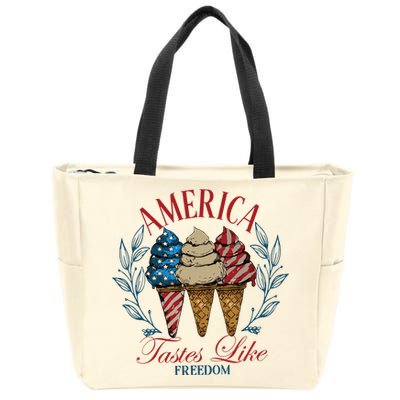 America Tastes Like Freedom America Zip Tote Bag