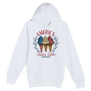 America Tastes Like Freedom America Premium Pullover Hoodie