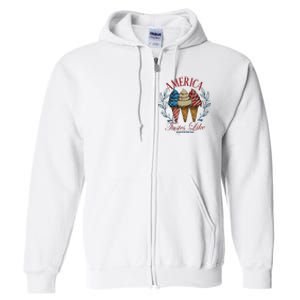 America Tastes Like Freedom America Full Zip Hoodie