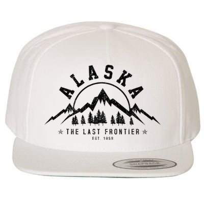 Alaska The Last Frontier Est. 1959 Mountains Nature Gift Wool Snapback Cap