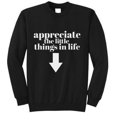 Appreciate The Little Things In Life Arrow Funny Adult Joke Sweatshirt