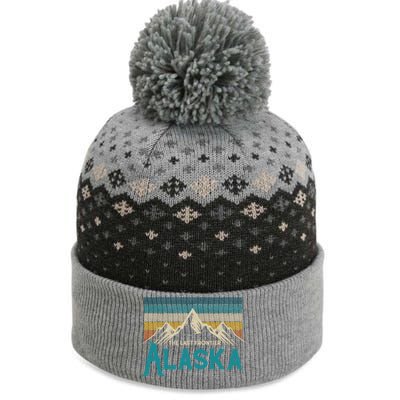 Alaska The Last Frontier Vintage Mountains Nature Gift Cute Gift The Baniff Cuffed Pom Beanie