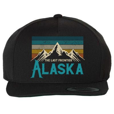 Alaska The Last Frontier Vintage Mountains Nature Gift Cute Gift Wool Snapback Cap