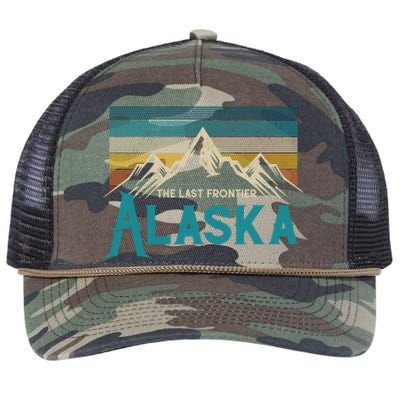 Alaska The Last Frontier Vintage Mountains Nature Gift Cute Gift Retro Rope Trucker Hat Cap