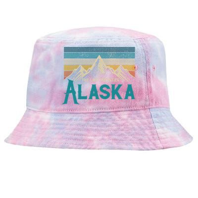 Alaska The Last Frontier Vintage Mountains Nature Gift Cute Gift Tie-Dyed Bucket Hat