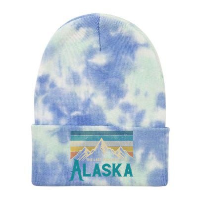 Alaska The Last Frontier Vintage Mountains Nature Gift Cute Gift Tie Dye 12in Knit Beanie