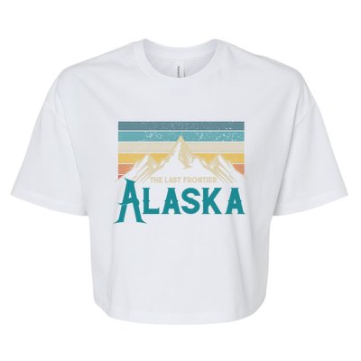 Alaska The Last Frontier Vintage Mountains Nature Gift Cute Gift Bella+Canvas Jersey Crop Tee