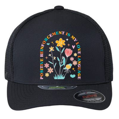 Aba Therapist Love Language Behavior Analyst Rbt Floral Flexfit Unipanel Trucker Cap