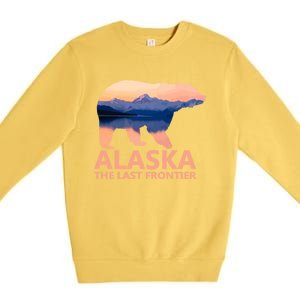 Alaska The Last Frontier Grizzly Bear Lake Gift Premium Crewneck Sweatshirt