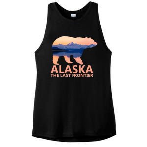 Alaska The Last Frontier Grizzly Bear Lake Gift Ladies PosiCharge Tri-Blend Wicking Tank