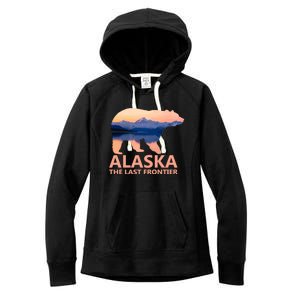 Alaska The Last Frontier Grizzly Bear Lake Gift Women's Fleece Hoodie