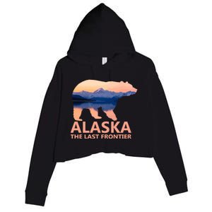 Alaska The Last Frontier Grizzly Bear Lake Gift Crop Fleece Hoodie