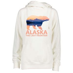 Alaska The Last Frontier Grizzly Bear Lake Gift Womens Funnel Neck Pullover Hood