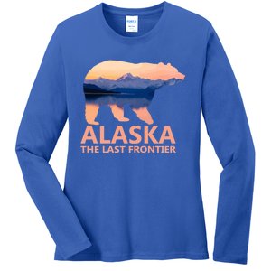 Alaska The Last Frontier Grizzly Bear Lake Gift Ladies Long Sleeve Shirt