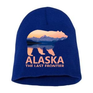 Alaska The Last Frontier Grizzly Bear Lake Gift Short Acrylic Beanie