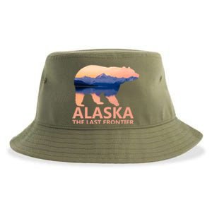 Alaska The Last Frontier Grizzly Bear Lake Gift Sustainable Bucket Hat