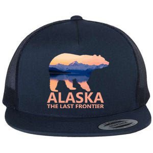 Alaska The Last Frontier Grizzly Bear Lake Gift Flat Bill Trucker Hat