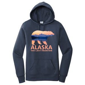 Alaska The Last Frontier Grizzly Bear Lake Gift Women's Pullover Hoodie