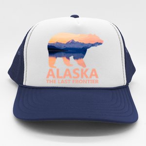 Alaska The Last Frontier Grizzly Bear Lake Gift Trucker Hat