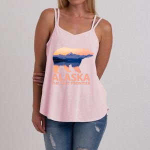 Alaska The Last Frontier Grizzly Bear Lake Gift Women's Strappy Tank