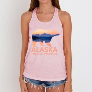 Alaska The Last Frontier Grizzly Bear Lake Gift Women's Knotted Racerback Tank