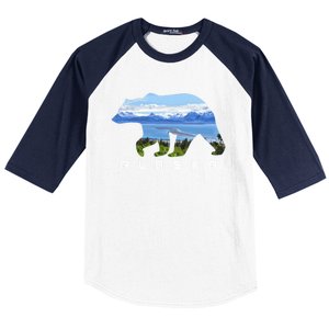 Alaska The Last Frontier Grizzly Bear Nature Lover Souvenir Gift Baseball Sleeve Shirt