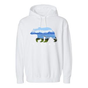 Alaska The Last Frontier Grizzly Bear Nature Lover Souvenir Gift Garment-Dyed Fleece Hoodie