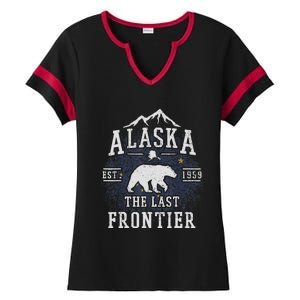 Alaska The Last Frontier Adventure Alaskan Home Gift Ladies Halftime Notch Neck Tee