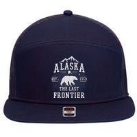 Alaska The Last Frontier Adventure Alaskan Home Gift 7 Panel Mesh Trucker Snapback Hat