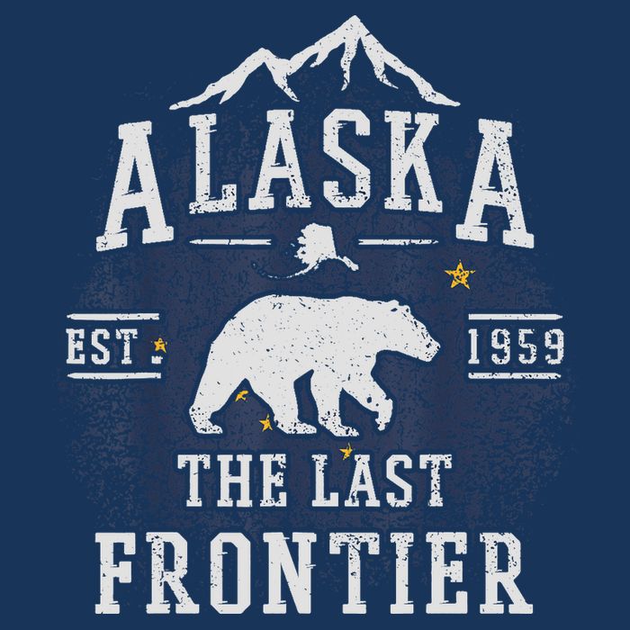 Alaska The Last Frontier Adventure Alaskan Home Gift 7 Panel Mesh Trucker Snapback Hat