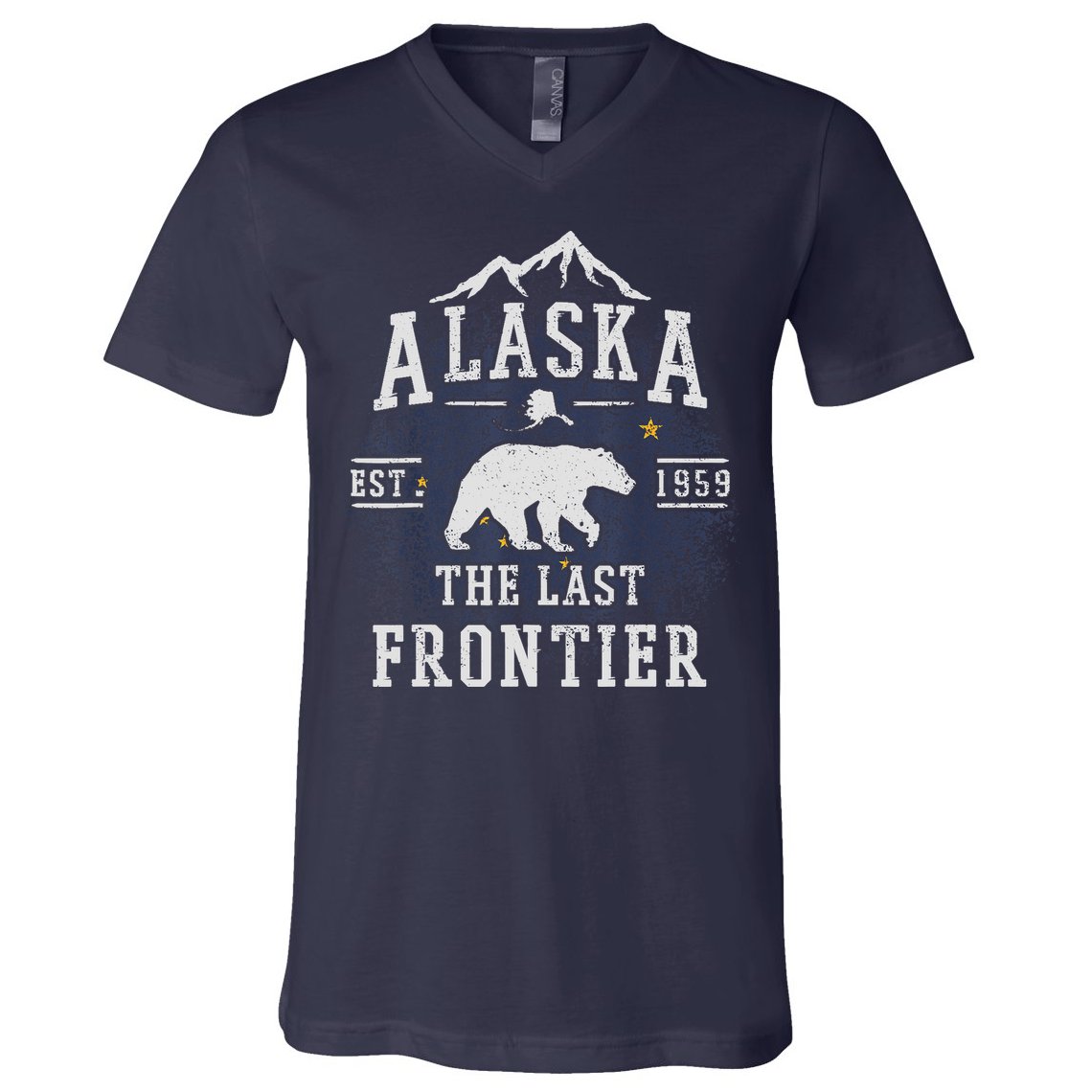 Alaska The Last Frontier Adventure Alaskan Home Gift V-Neck T-Shirt