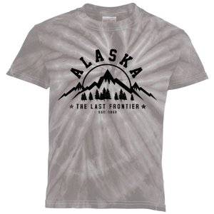 Alaska The Last Frontier Est. 1959 Mountains Nature Gift Kids Tie-Dye T-Shirt