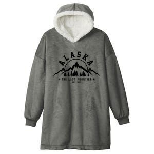 Alaska The Last Frontier Est. 1959 Mountains Nature Gift Hooded Wearable Blanket