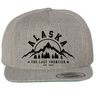 Alaska The Last Frontier Est. 1959 Mountains Nature Gift Wool Snapback Cap