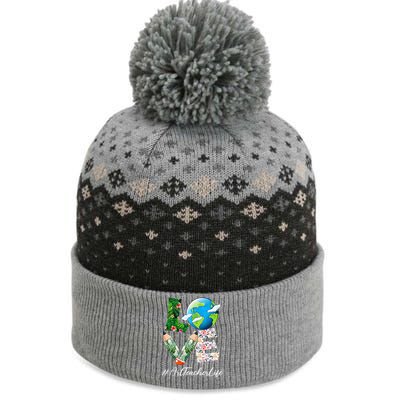 Art Teacher Love World Earth Day Anniversary Save The Planet The Baniff Cuffed Pom Beanie